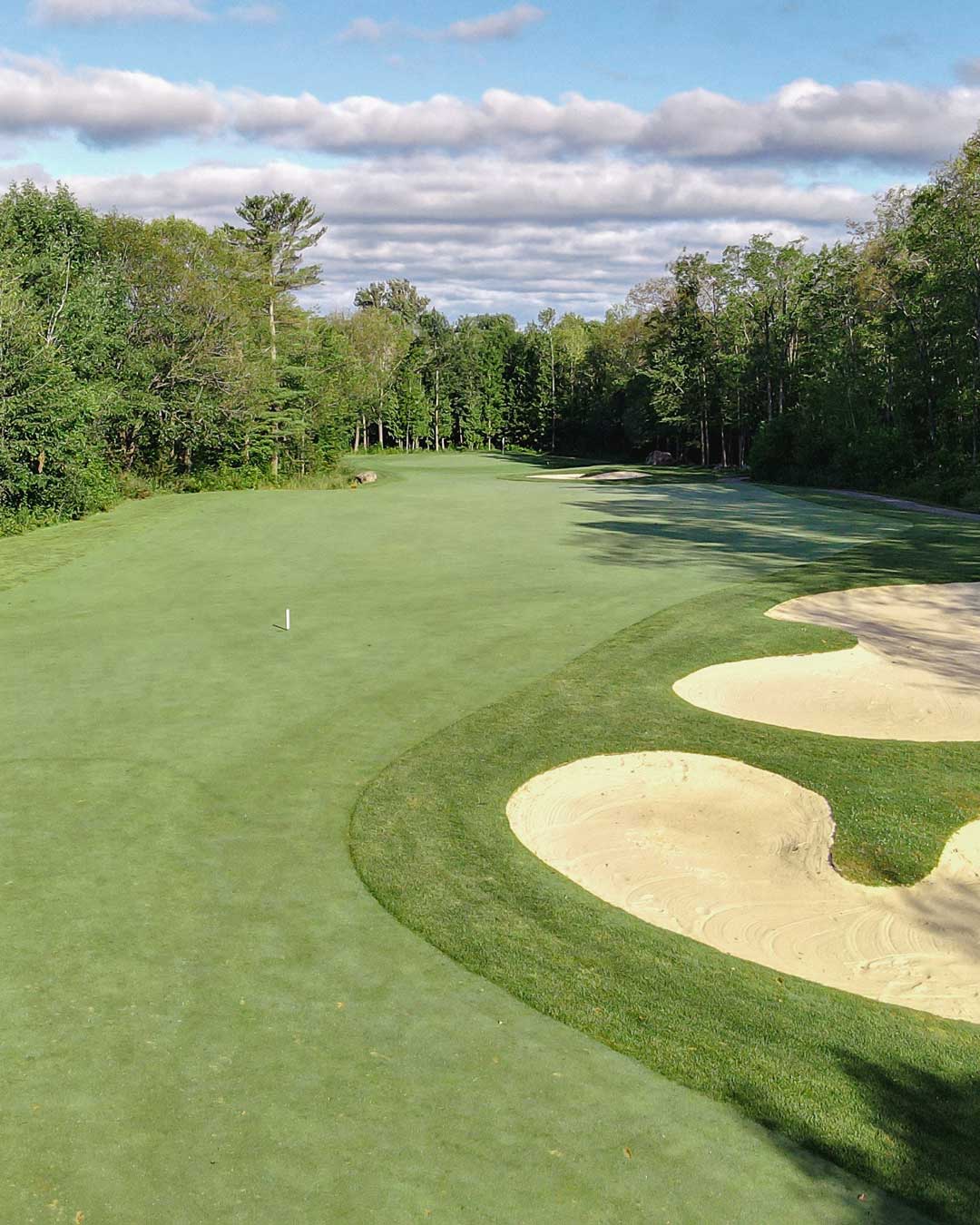 Muskoka golf fairway with bunkers