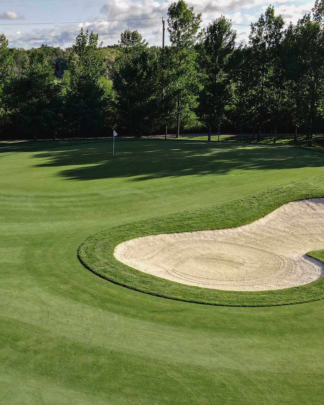Muskoka golf green with bunker